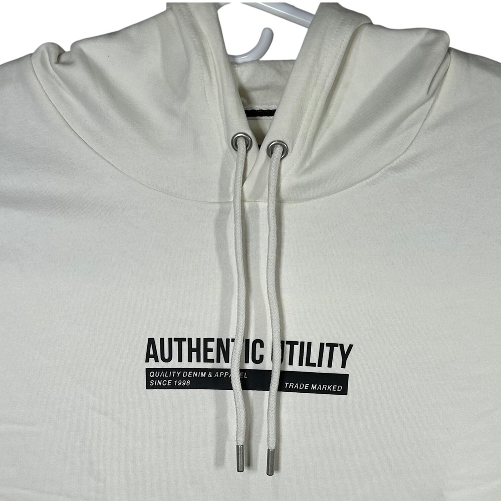 Johnny Bigg Mens‎ Authentic Utility Hoodie Sweatshirt White New